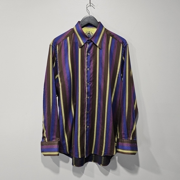 Robert Graham Men's Striped Button Down - Size (L) - Excellent Condition - Picture 1 of 10